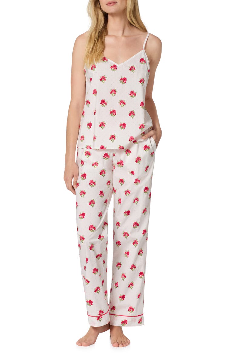 Print Cotton Crop Pajamas, Main, color, CELESTE