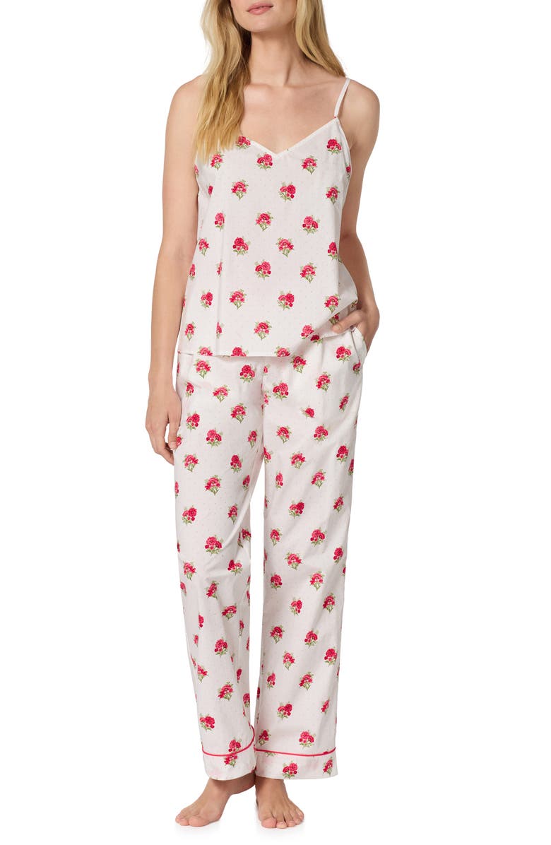 BedHead Pajamas Print Cotton Crop Pajamas, Main, color, Celeste