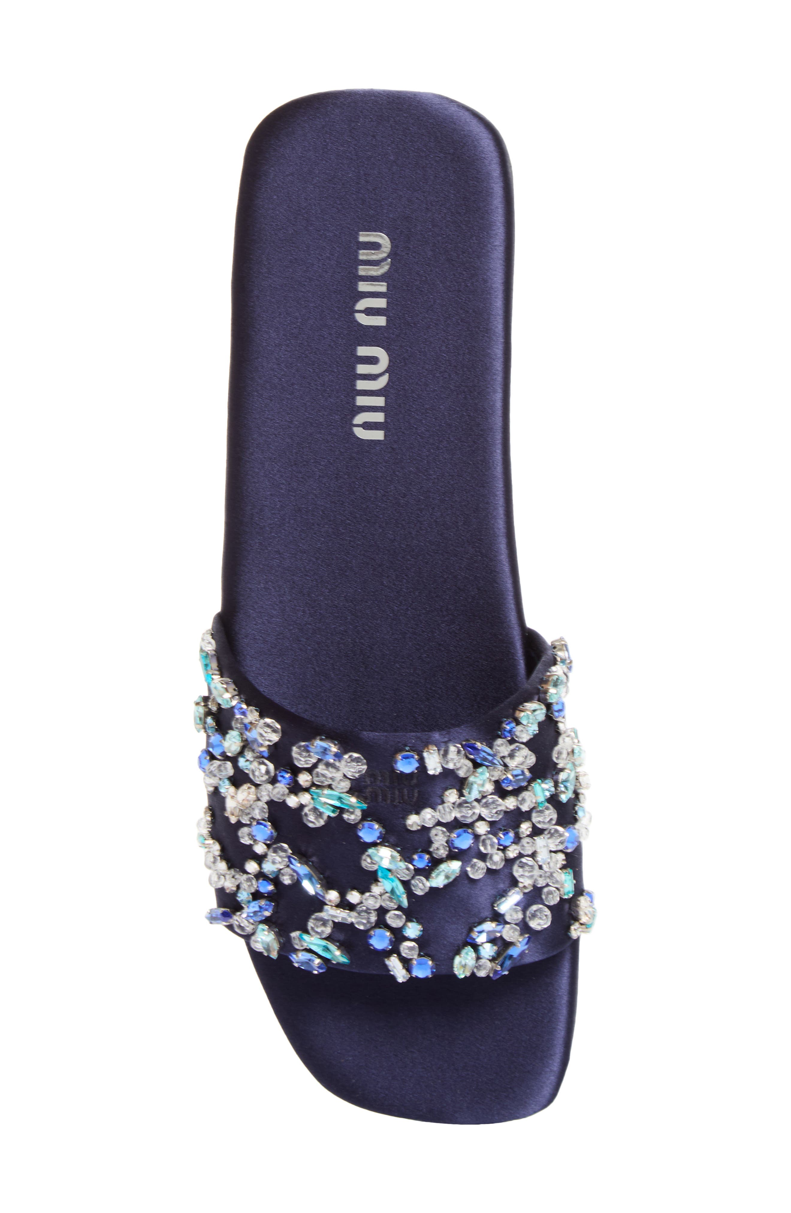 Strass Slide Sandal, Alternate, color, BALTICO