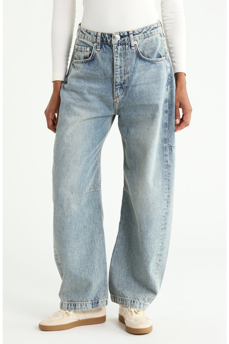 Charlie High Waist Full Barrel Jeans, Main, color, PLACID