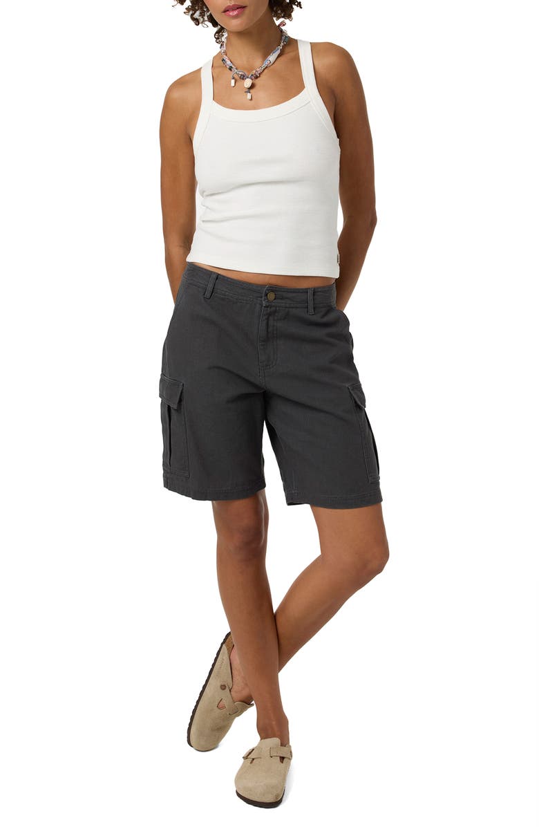 O'Neill Jessie Low Rise Twill Cargo Shorts, Alternate, color, Dark Shadow