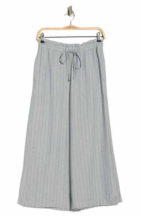 MAX STUDIO Tie Waist Crop Wide Leg Pants