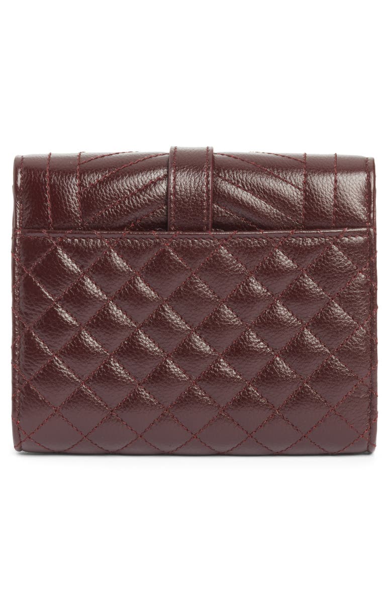 Saint Laurent Monogram Matelassé Leather Trifold Wallet, Alternate, color, 