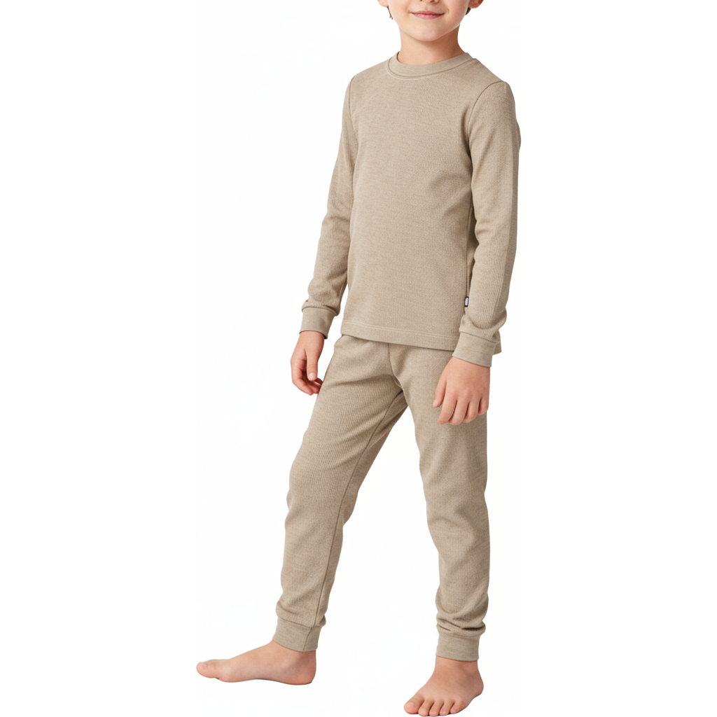 City Threads Babies' Boys Soft & Cozy Thermal Long Johns 2-piece Set In Neutral