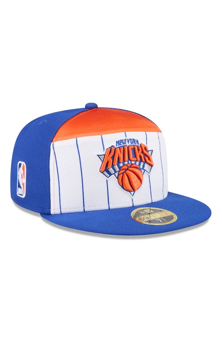 New Era Men's New Era  White/Blue New York Knicks 2025 NBA Tip Off Split Panel 59FIFTY Fitted Hat, Main, color, White