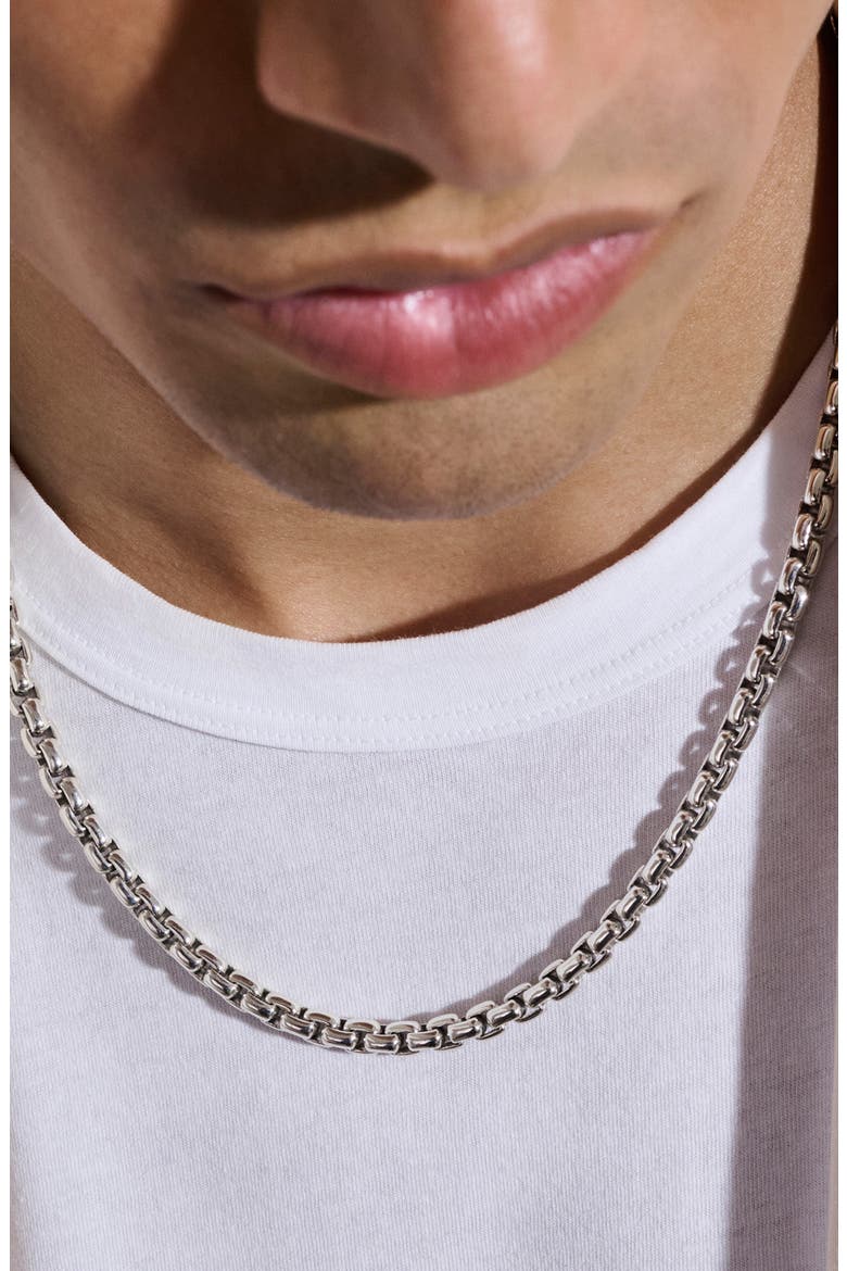 Box Chain Necklace, Alternate, color, SILVER