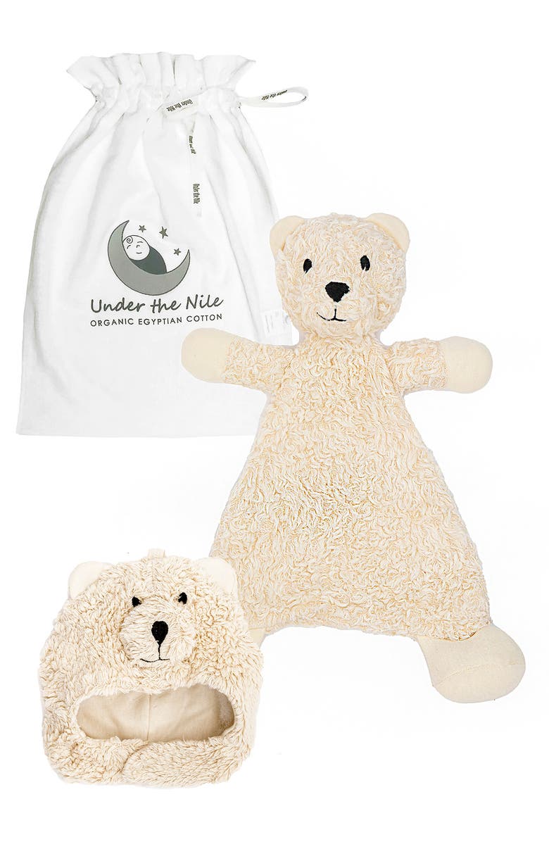 Under the Nile Bear Lovey & Hat Organic Cotton Gift Set, Main, color,