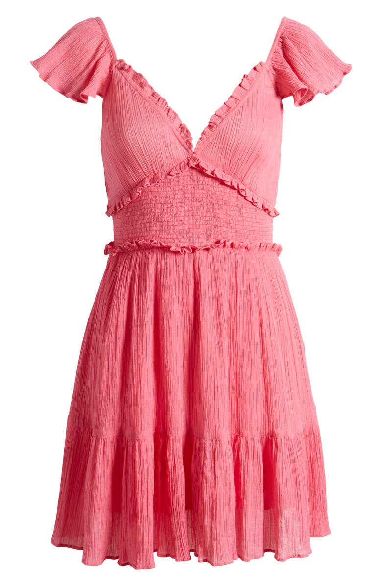 LoveShackFancy Ivella Cap Sleeve Cotton Minidress, Alternate, color, 