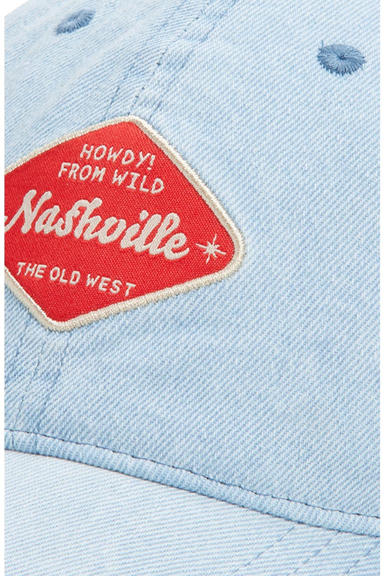 Denim Graphic Baseball Cap, Alternate, color, MEDIUM WASH