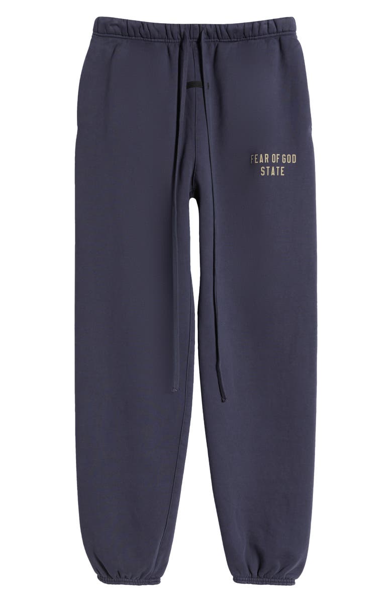 Fear of God Essentials Cotton Blend Heavy Fleece Soccer Sweatpants, Alternate, color, Marine