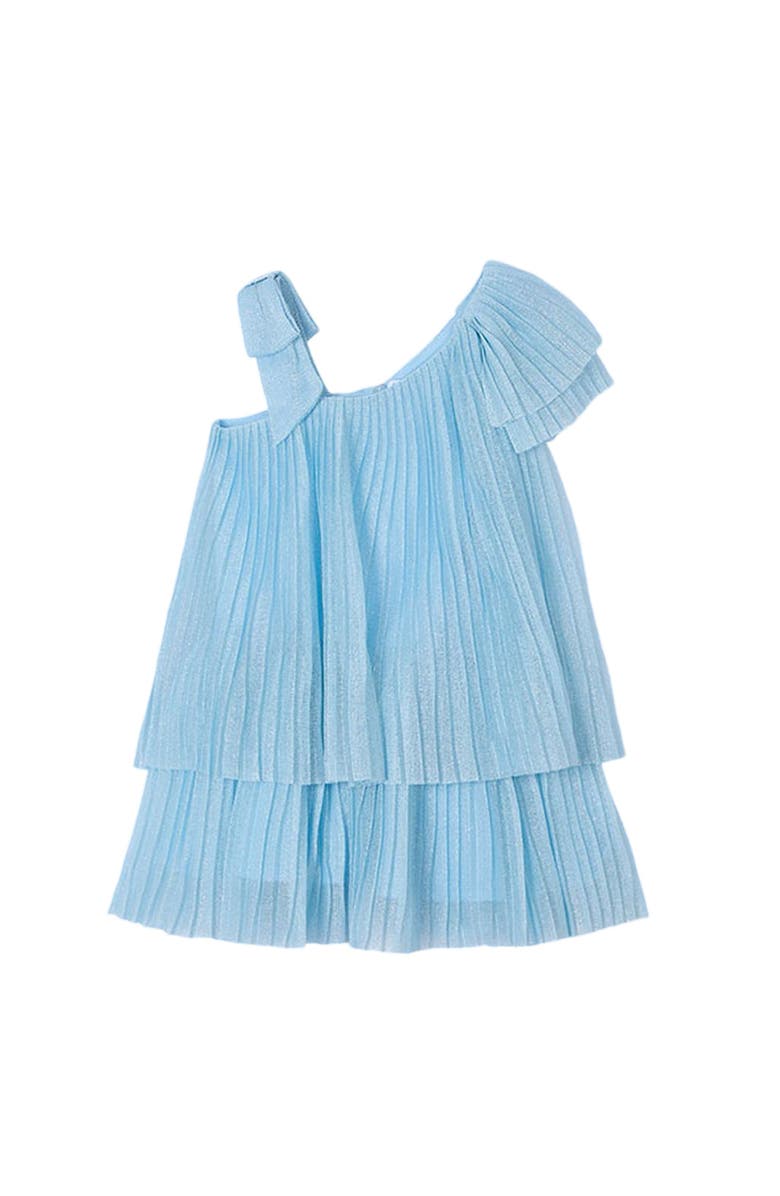 Mayoral Asymmetric Pleated Dress, Main, color, Blue