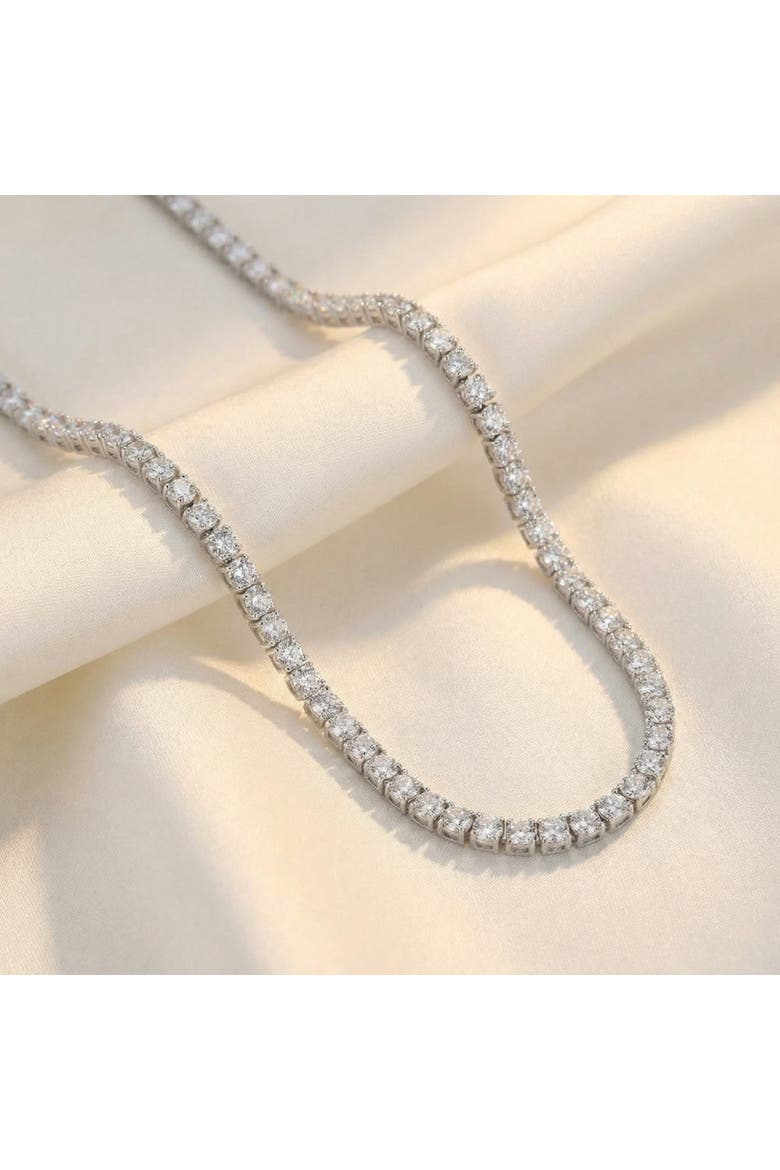 23 Ct TW Round Cut lab Grown Diamond Tennis Necklace 14K Gold 18", Alternate, color, 14k White Gold