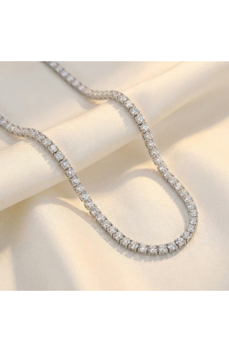 Bliss Diamond 23 Ct TW Round Cut lab Grown Diamond Tennis Necklace 14K Gold 18", Alternate, color, 14K White Gold