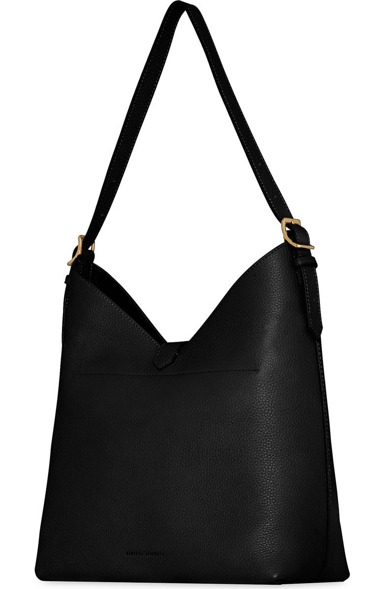 Rebecca Minkoff Mini Megan Leather Hobo Bag, Alternate, color, Black