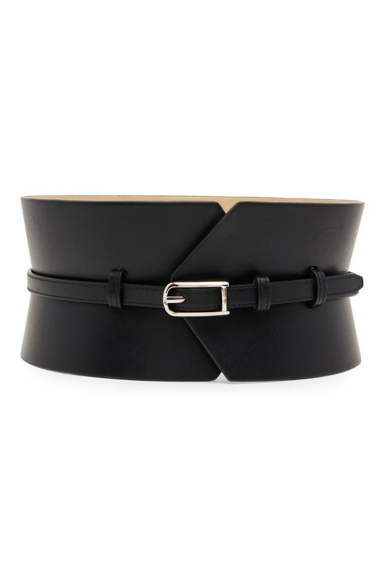 Corset Waist Belt, Main, color, BLACK