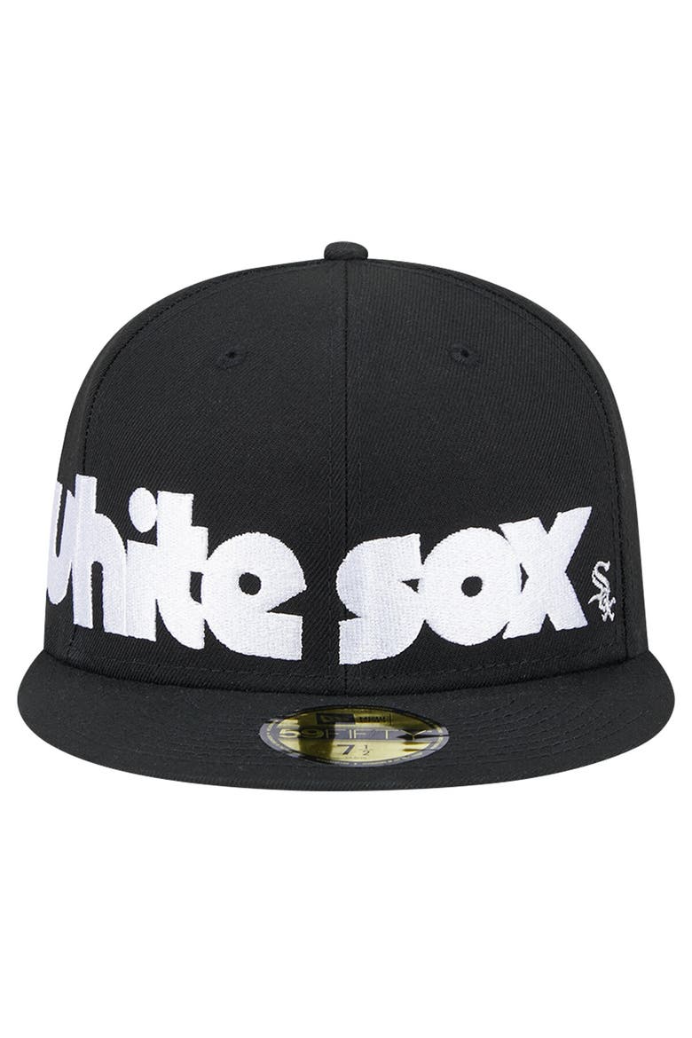Men's New Era Black Chicago White Sox Checkered Undervisor 59FIFTY Fitted Hat, Alternate, color, Black