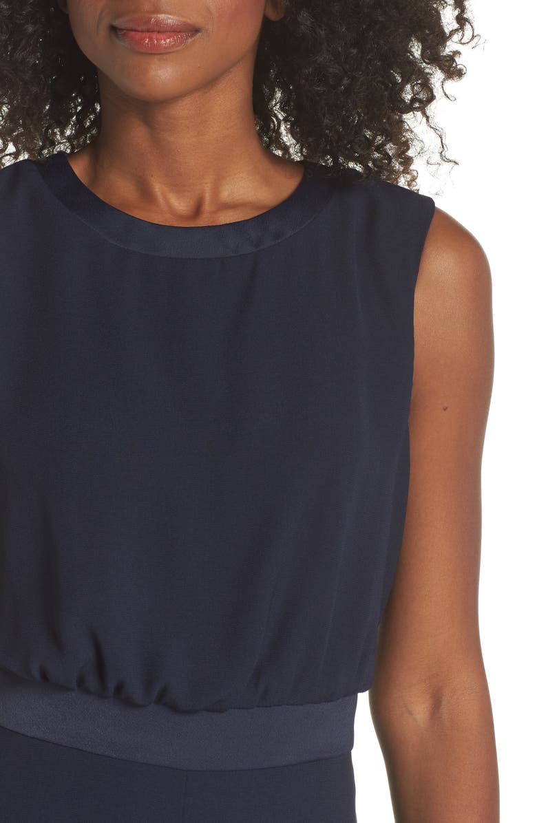 Vince Camuto Satin Detail Crepe Jumpsuit, Alternate, color,