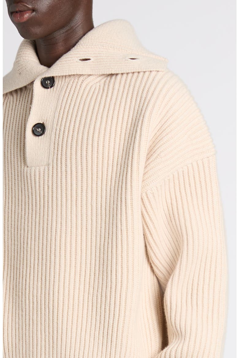 Funnel Neck Wool & Cashmere Sweater, Alternate, color, IVORY