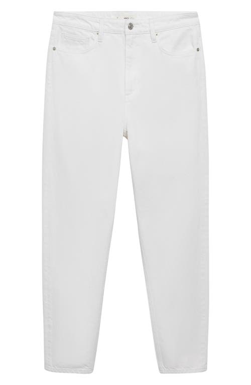 Mango Crop Tapered Jeans In White