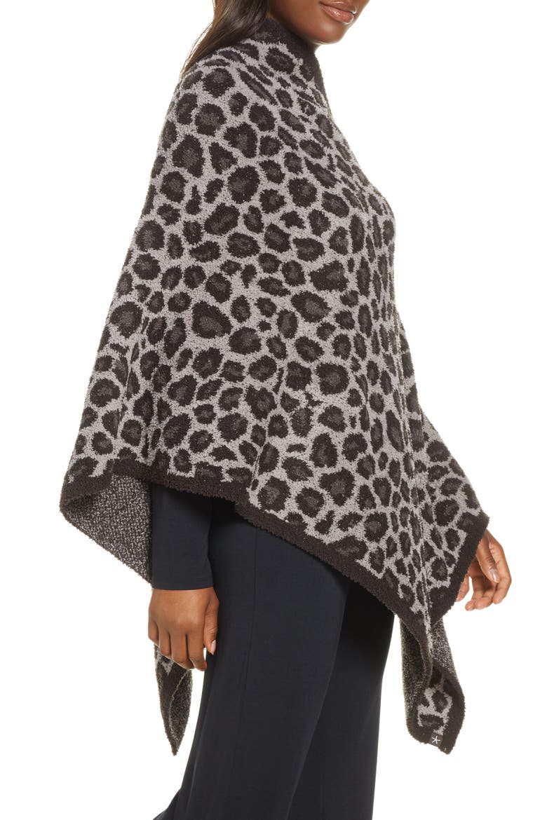 CozyChic™ Leopard Print Poncho, Alternate, color, COCOA MULTI