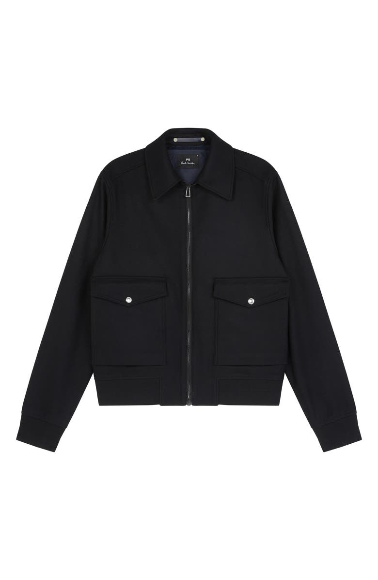 PS Paul Smith Wool Blend Jacket, Alternate, color, Black