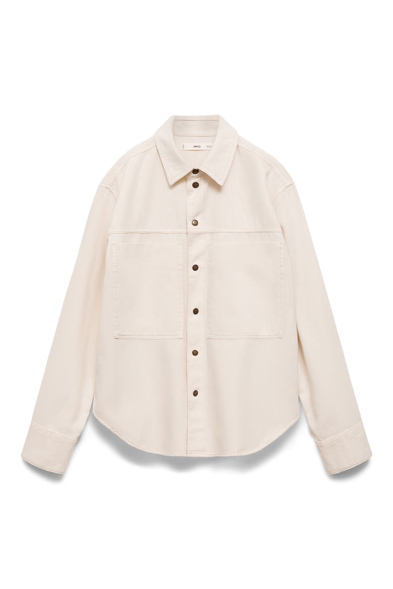 Patch Pocket Denim Overshirt, Alternate, color, ECRU