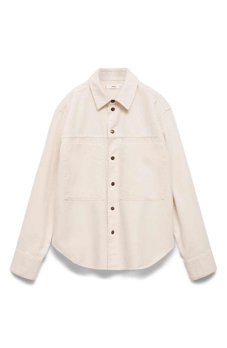 MANGO Patch Pocket Denim Overshirt, Alternate, color, 