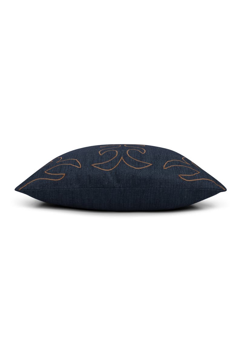 Denim Days Hand Embroidered Indoor & Outdoor Woven Accent Pillow, Alternate, color, Denim