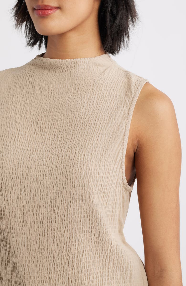 Cloth & Stone Smocked Funnel Neck Top, Alternate, color, Light Oak