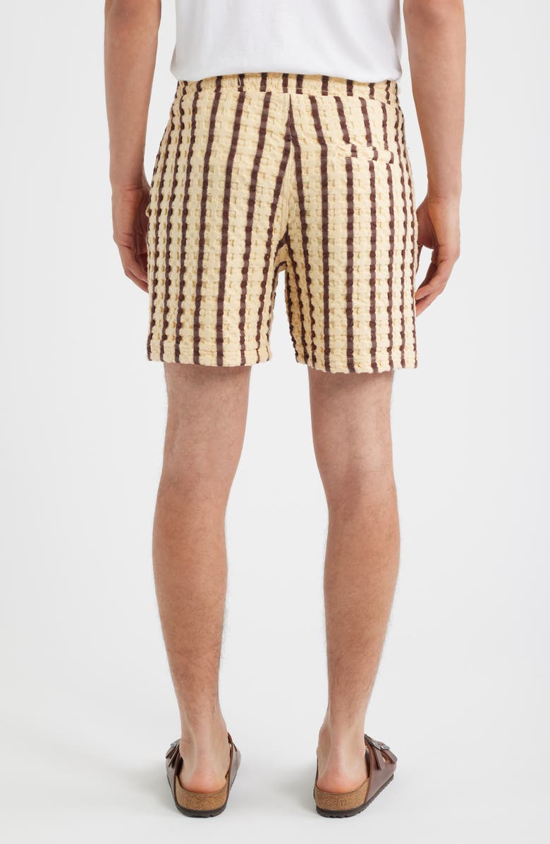 OAS Porto Stripe Waffle Shorts, Alternate, color, Tartufo