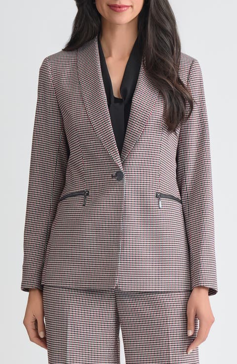 Plaid Zip Pocket Jacket (Regular & Petite)