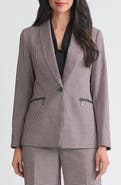 KASPER Plaid Zip Pocket Jacket