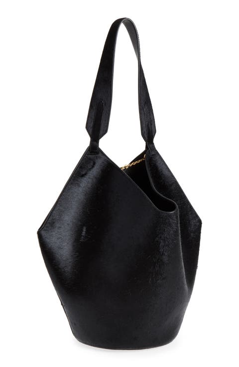 Small Lotus Genuine Calf Hair Top Handle Bag