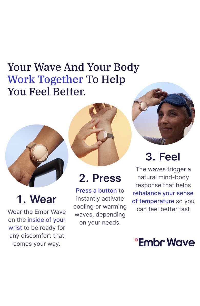 Embr Labs Embr Wave Smart Cooling & Warming Wristband, Alternate, color, Rose Gold