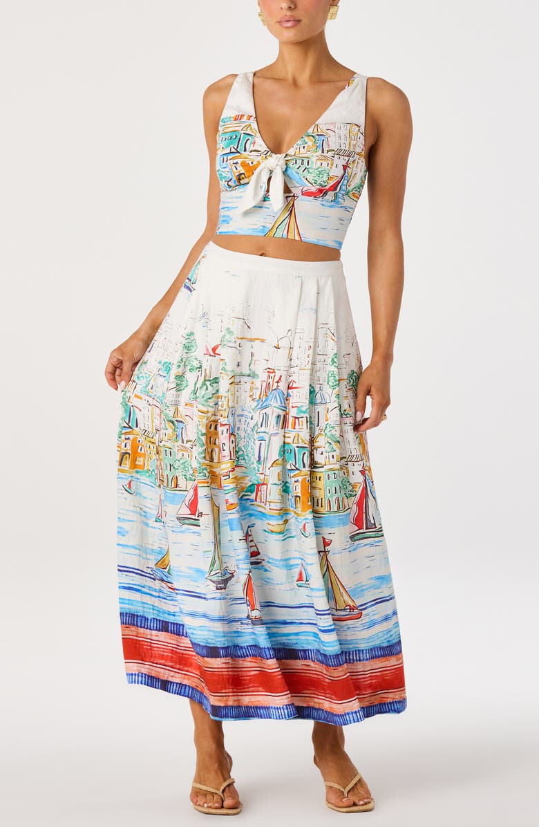 ASTR the Label Wendy Island Sketch Maxi Skirt, Alternate, color, Island Sketch