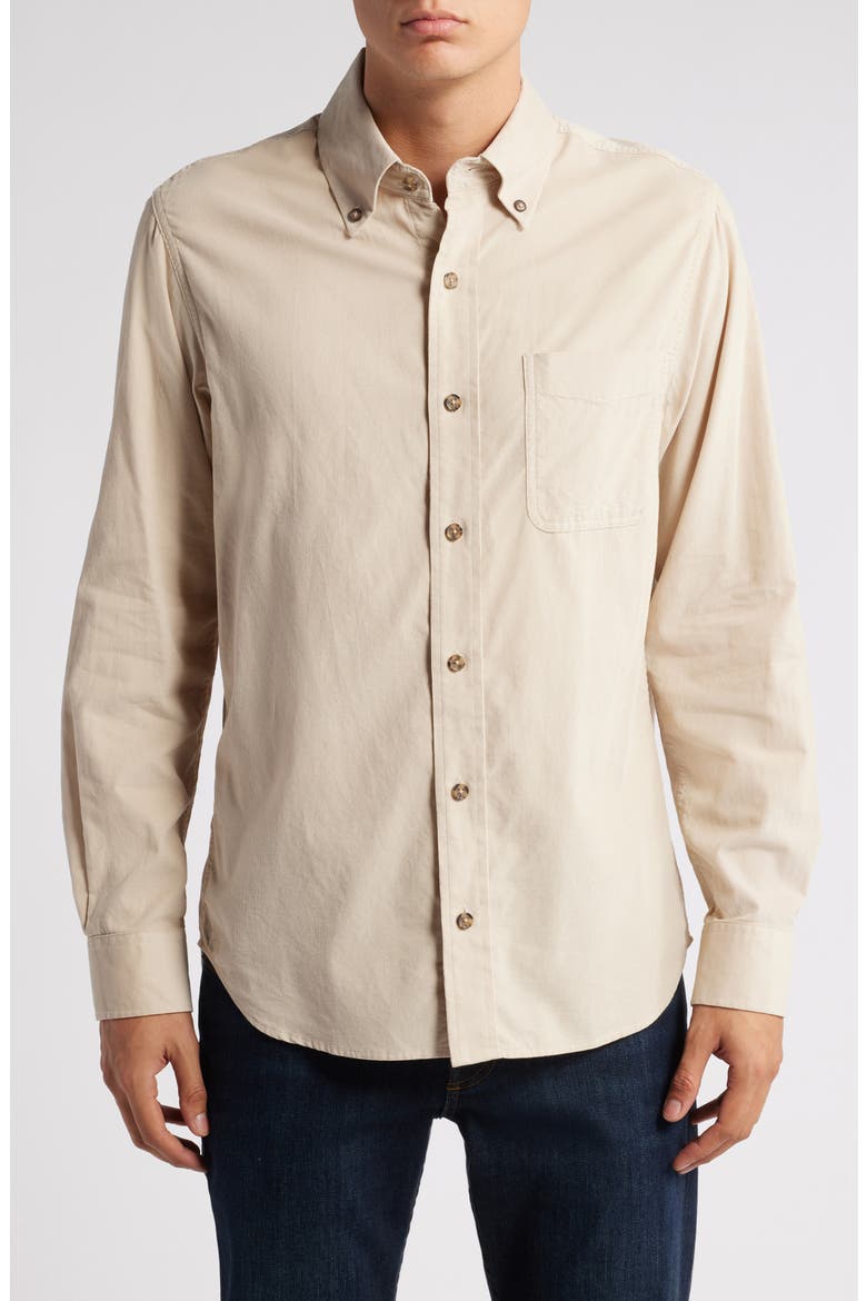 Pinwale Corduroy Button Down Shirt, Main, color, STONE