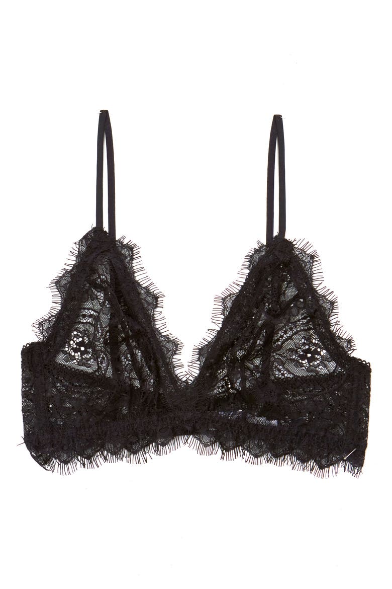 Eyelash Lace Bralette, Alternate, color, BLACK
