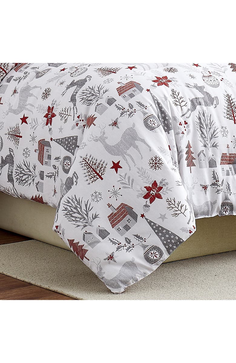 SOUTHSHORE FINE LINENS Holly Jolly Lane Microfiber Comforter & Accent Pillows Set, Alternate, color, Holly Jolly Lane