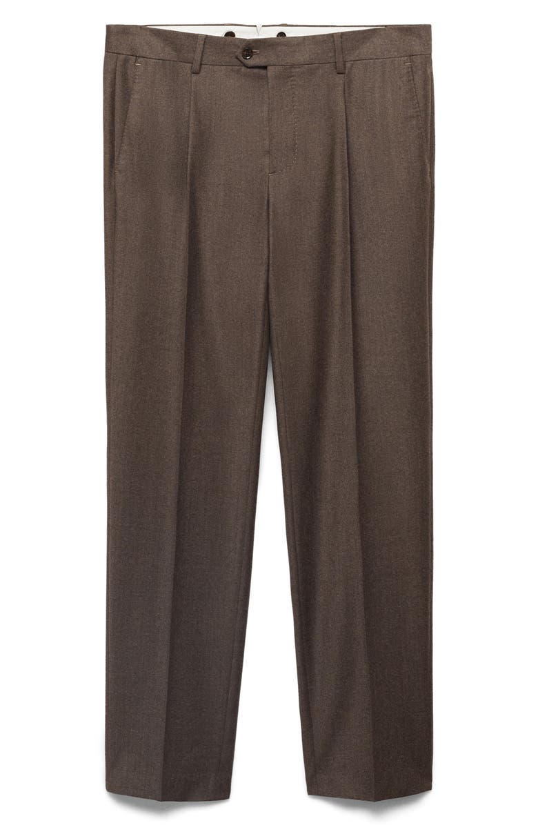 MANGO Italian Virgin Wool Flannel Suit Pants, Alternate, color, 