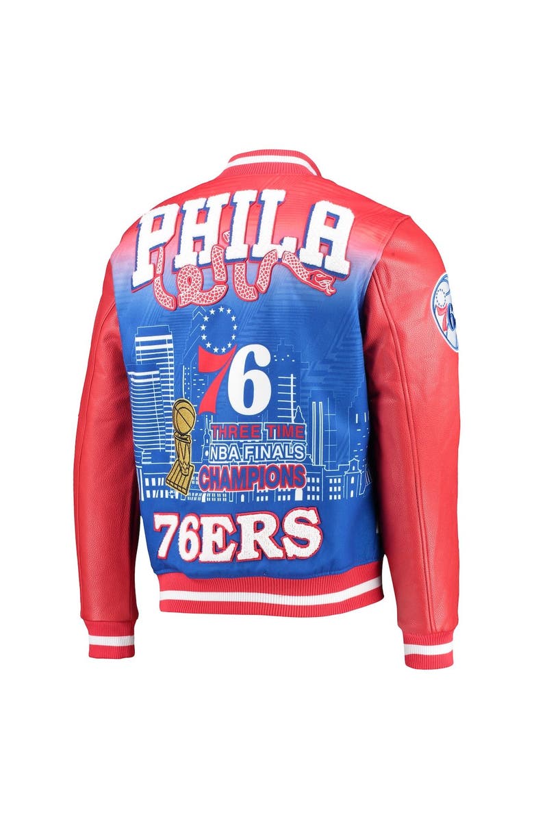 PRO STANDARD Men's Pro Standard Red Philadelphia 76ers Remix Varsity Full-Zip Jacket, Alternate, color, Red