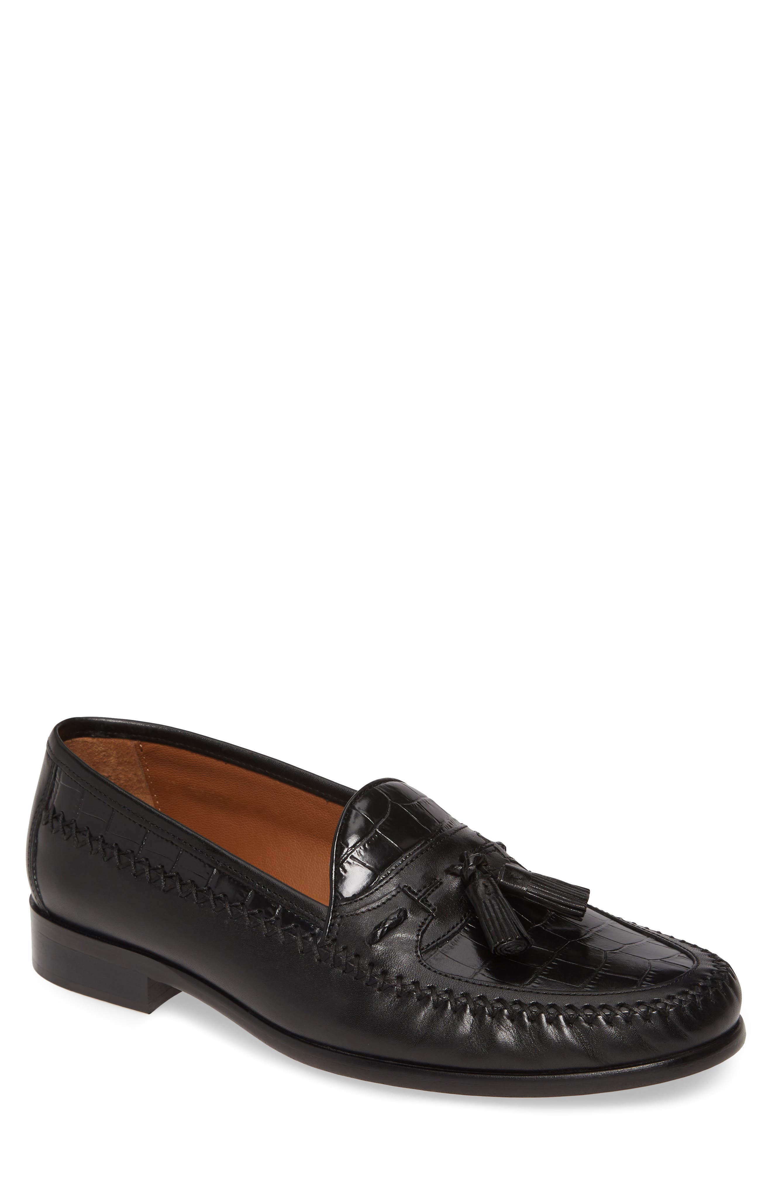 Johnston & Murphy Domani Croc Embossed Tassel Loafer, Main, color, 