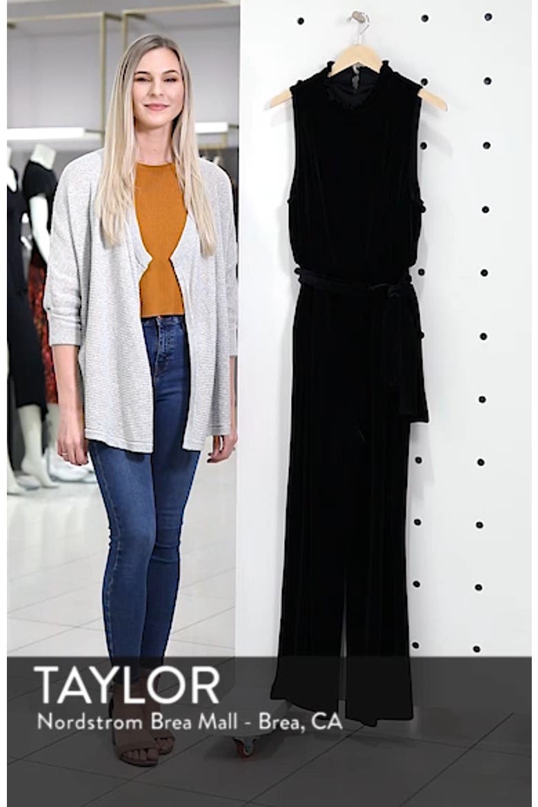 Ruffle Neck Velvet Jumpsuit video