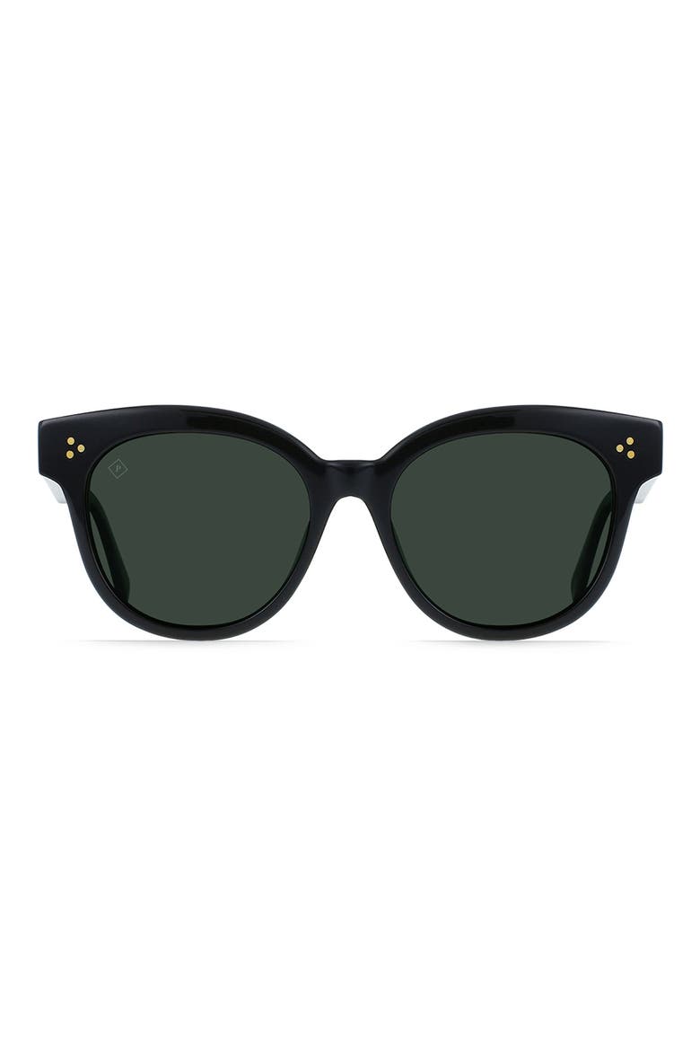Nikol Polarized Round Sunglasses, Main, color, RECYCLED BLACK/ GREEN POLAR