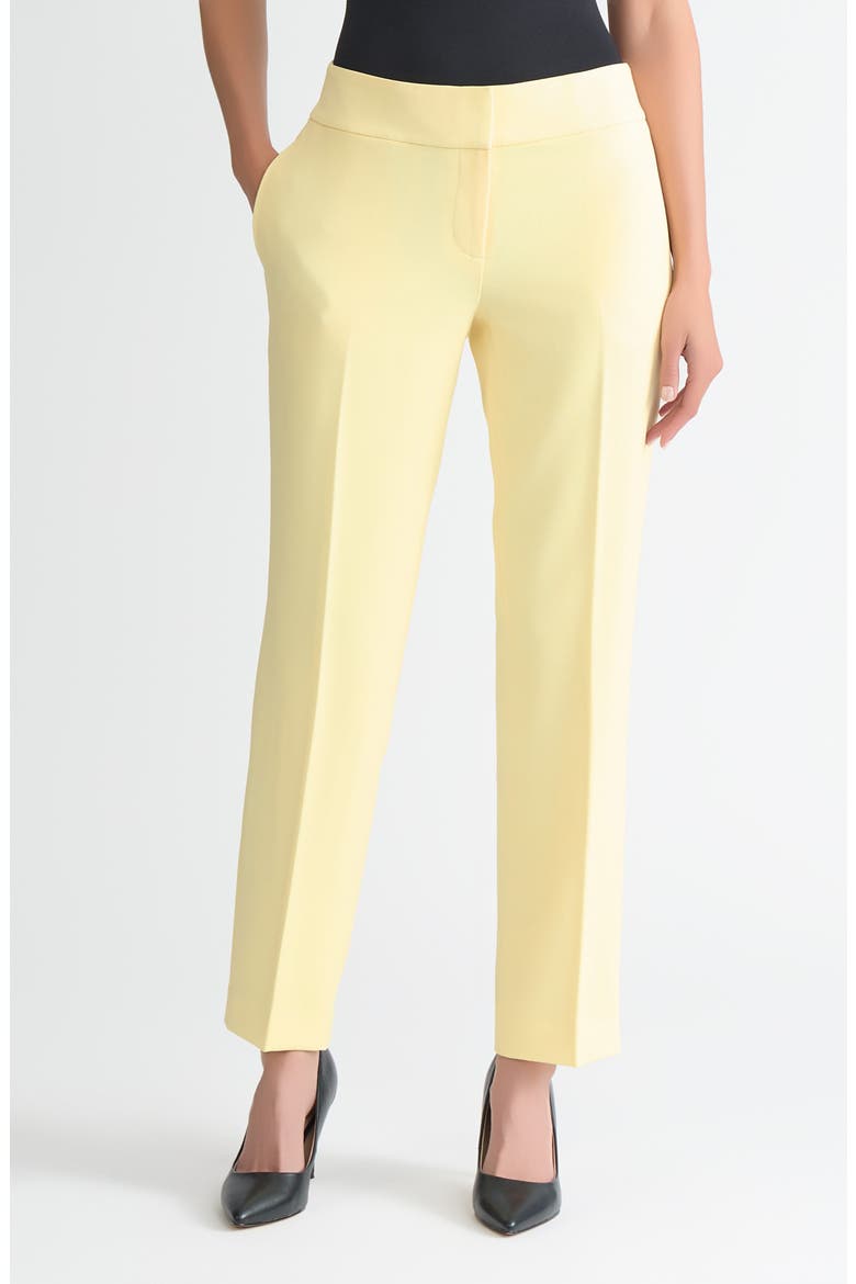 Flat Front Slim Pants, Main, color, PALE YELLOW