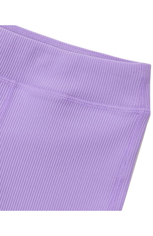 Lands' End Girls Active Flare Ribbed Leggings In Purple