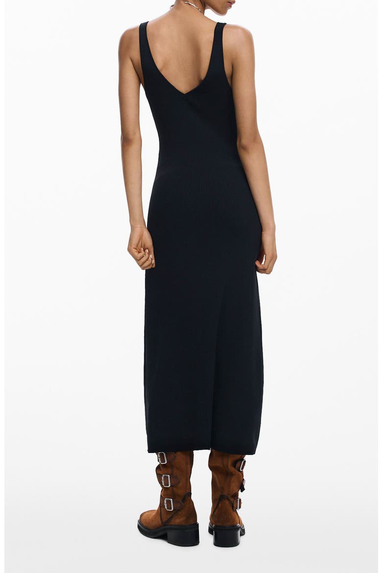 Crop Sweater & Sleeveless Midi Dress, Alternate, color, BLACK