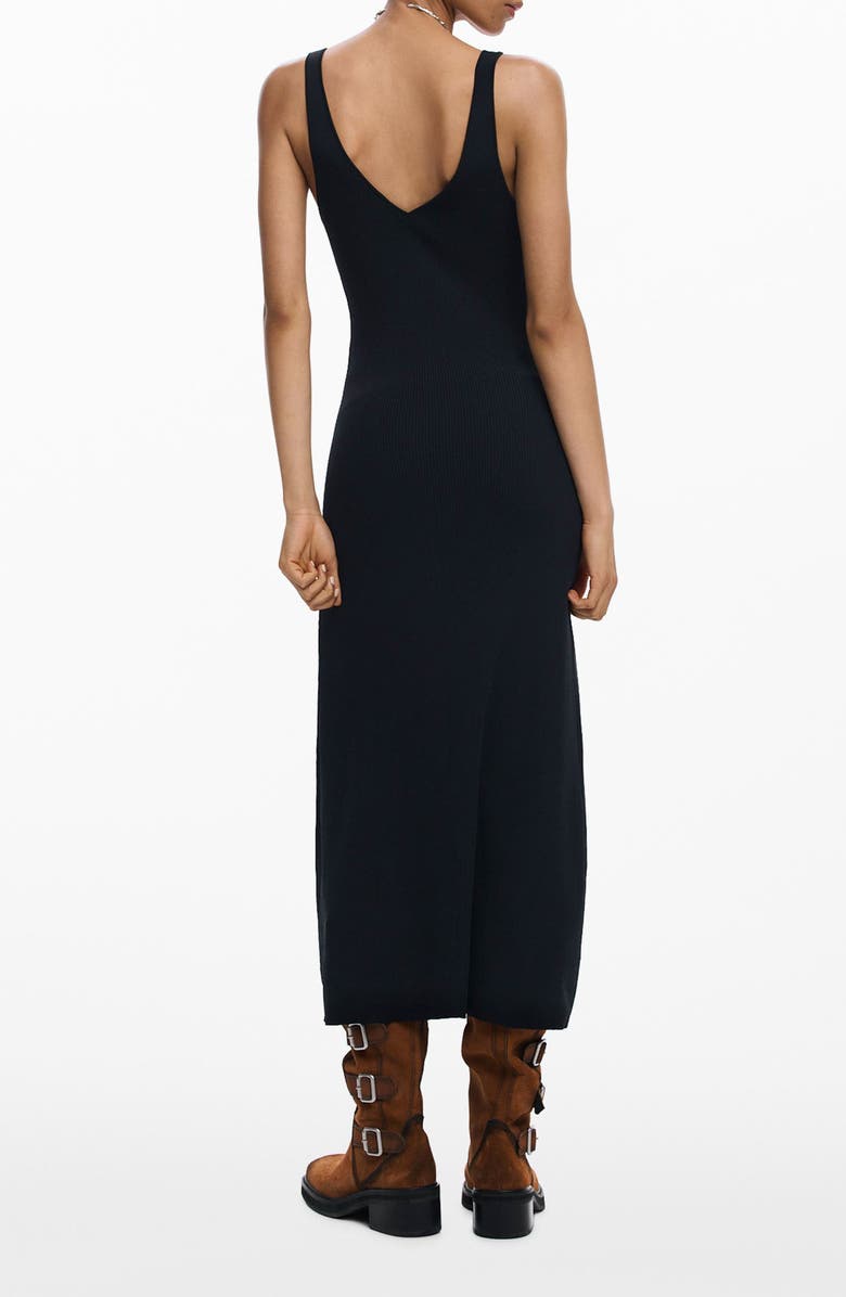 Desigual Crop Sweater & Sleeveless Midi Dress, Alternate, color, Black