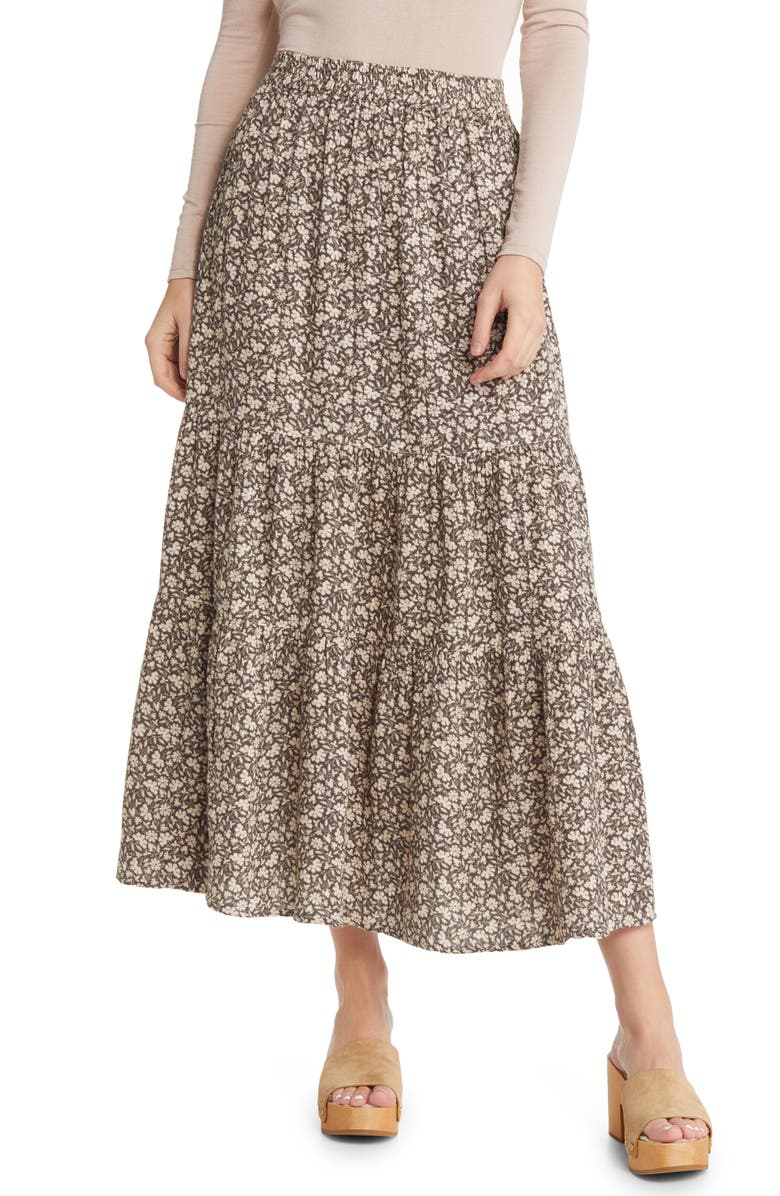 Faherty Valentina Floral Dream Organic Cotton Gauze Skirt, Main, color, 