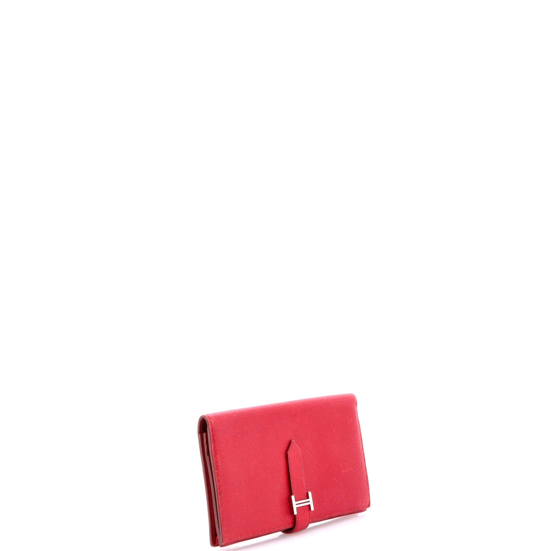 Pre-Owned Hermes Bearn Wallet Epsom Long, Alternate, color, Rubis