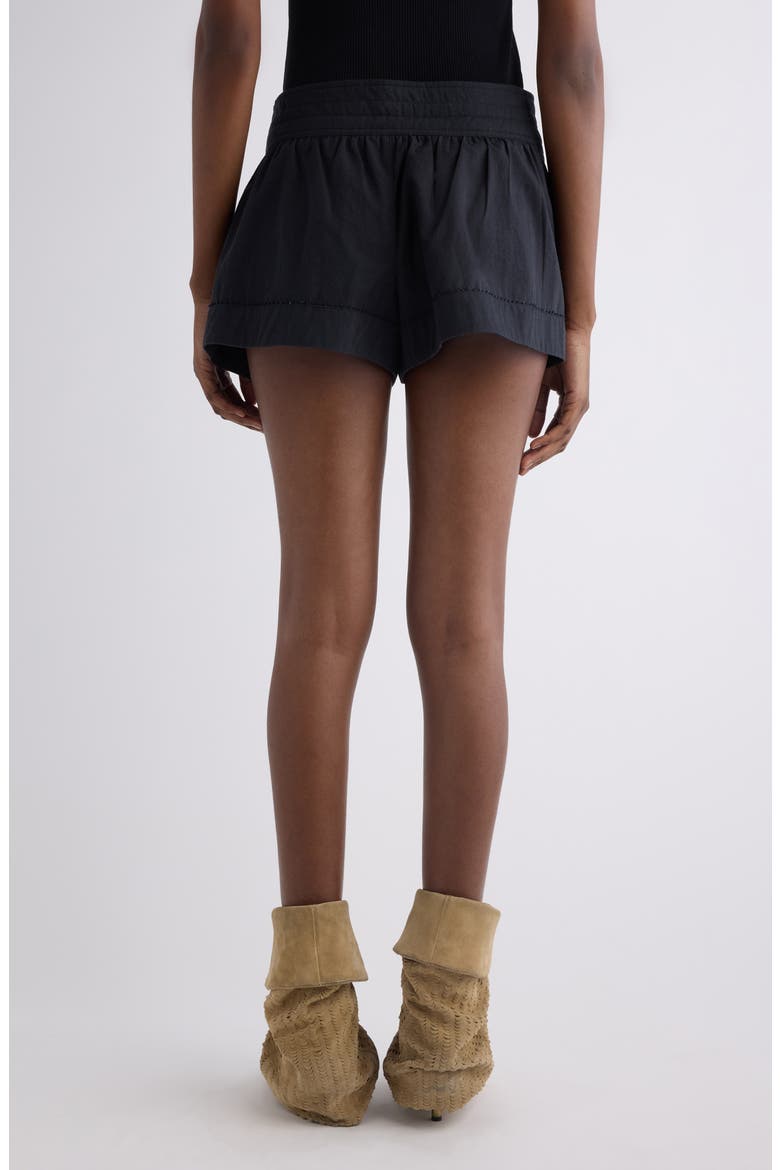Cybila Cotton Pintuck Shorts, Alternate, color, BLACK